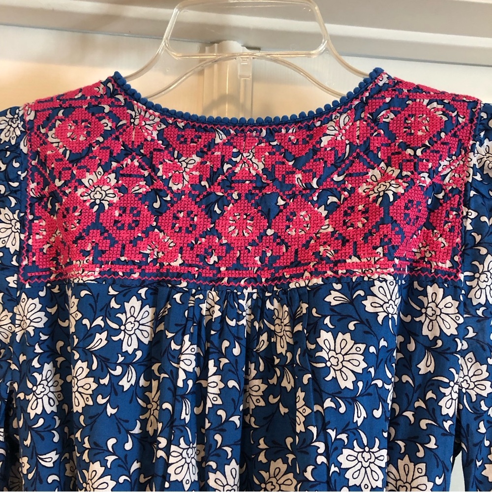 NWT J Crew Dress Boho Belted Tunic Dress in Night Sky block print  XS AP194 - Picture 5 of 8